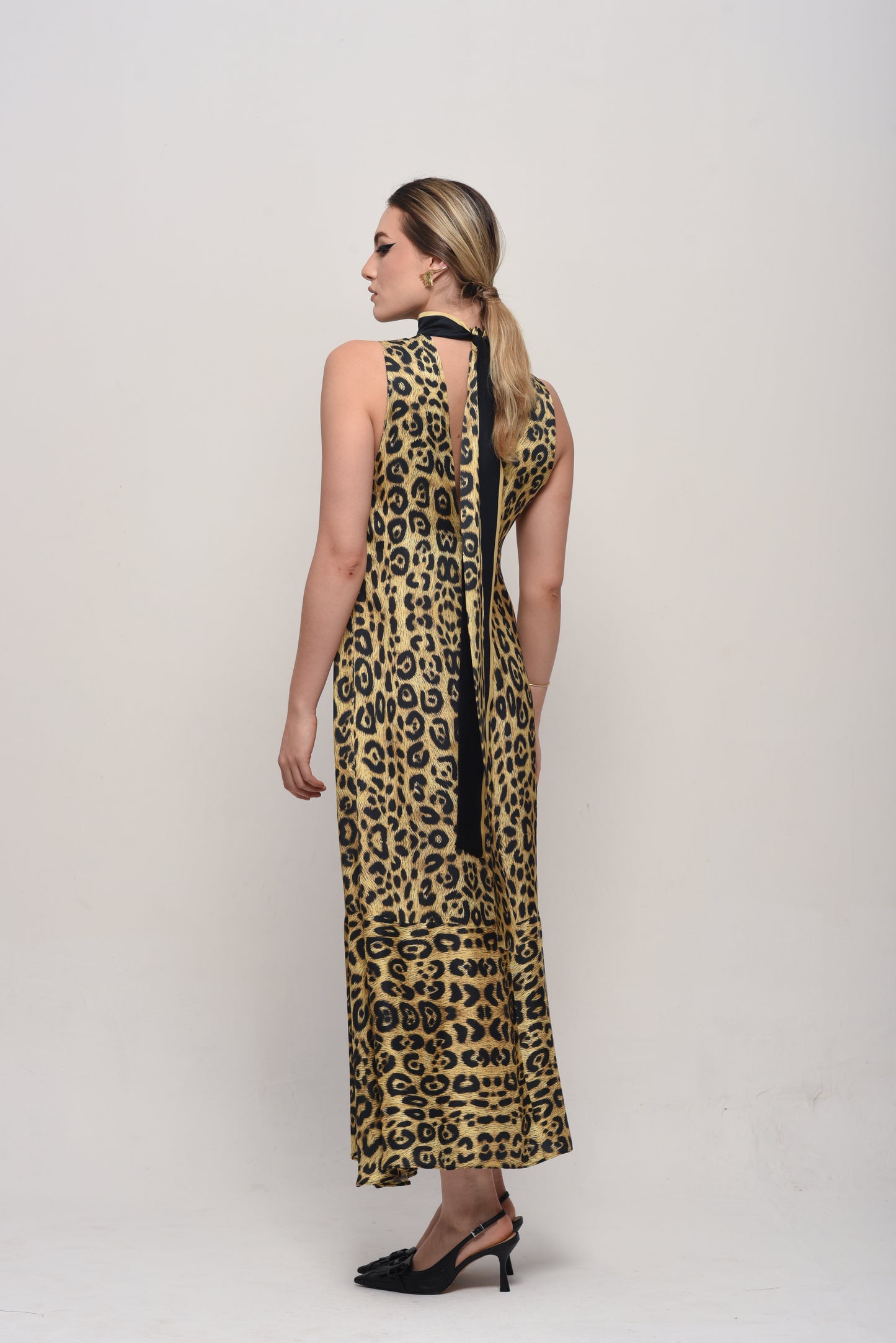 SCARF DRESS COURO DE ONÇA