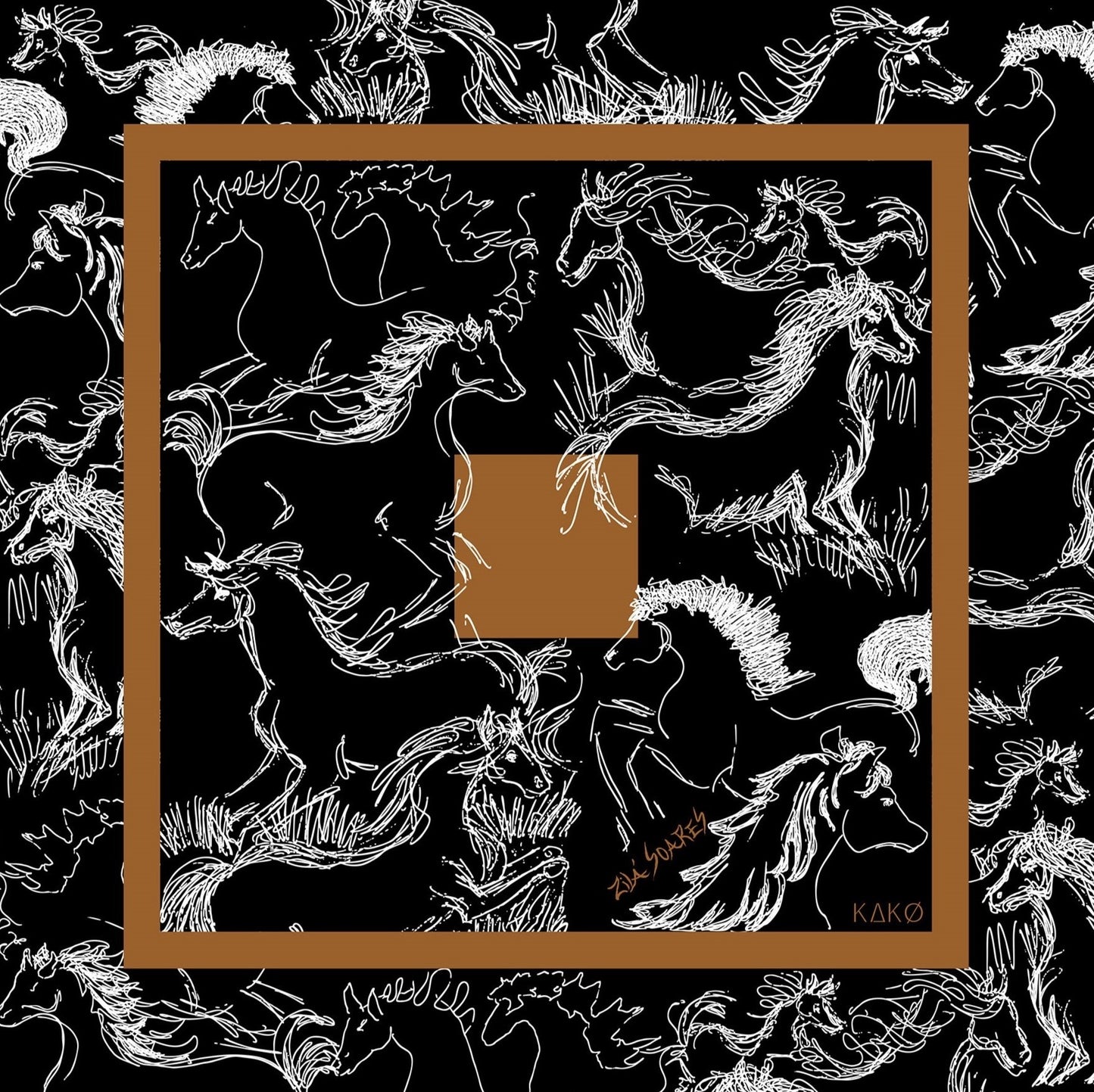 LENÇO PEQUENO SEDA CAVALOS TROPEIROS