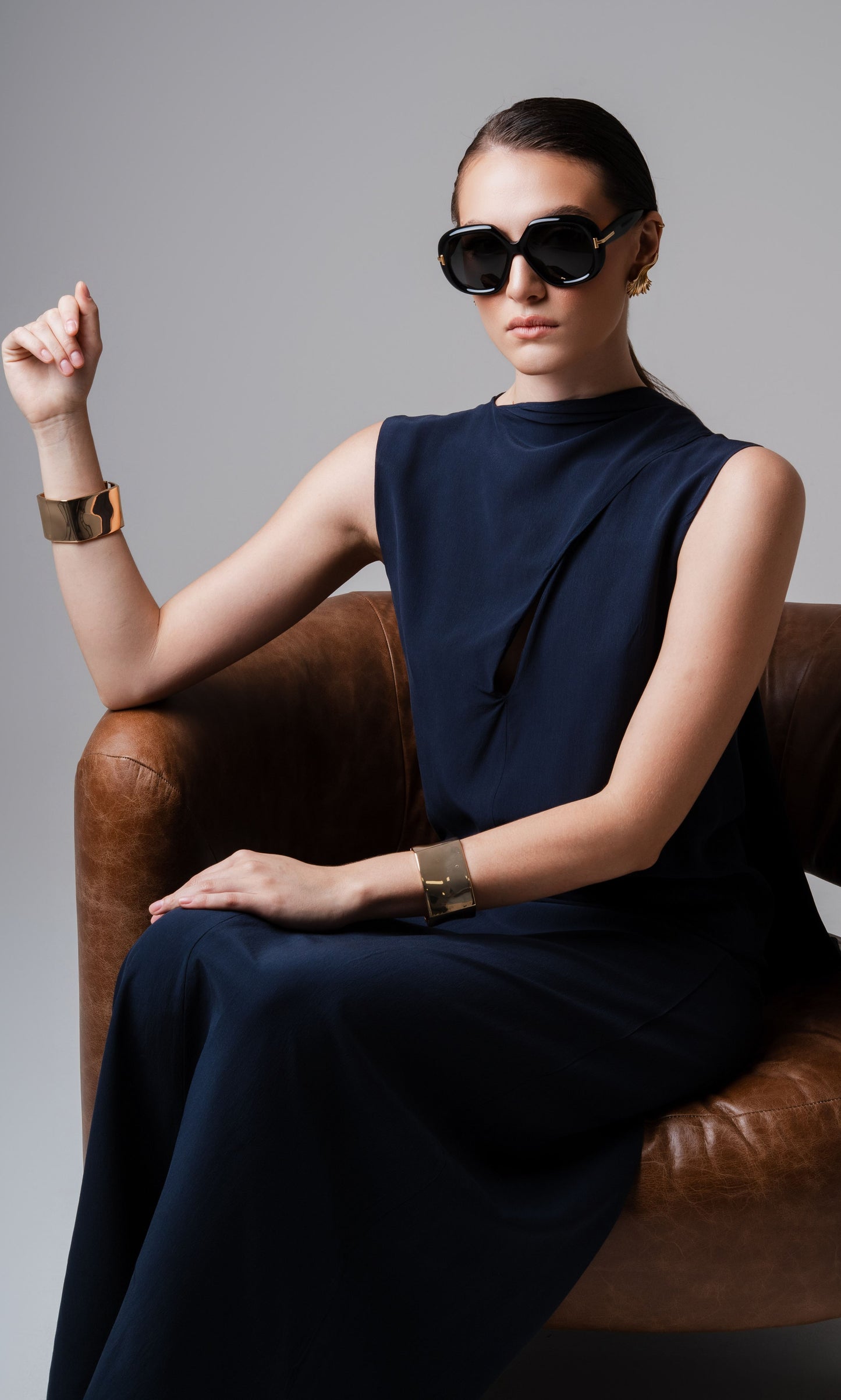 VESTIDO ECHARPE CREPE DE SEDA