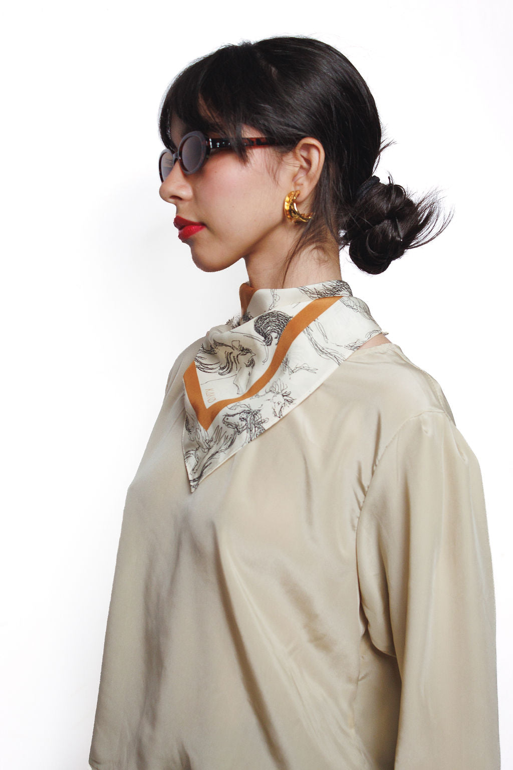 LENÇO SEDA CAVALOS TROPEIROS PEQUENO