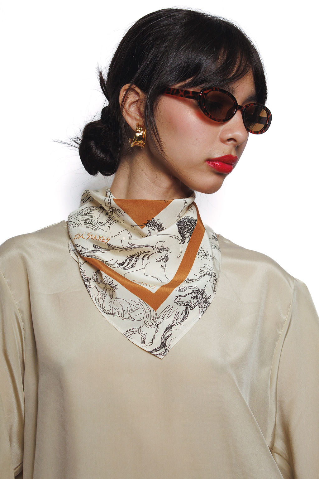 LENÇO SEDA CAVALOS TROPEIROS PEQUENO