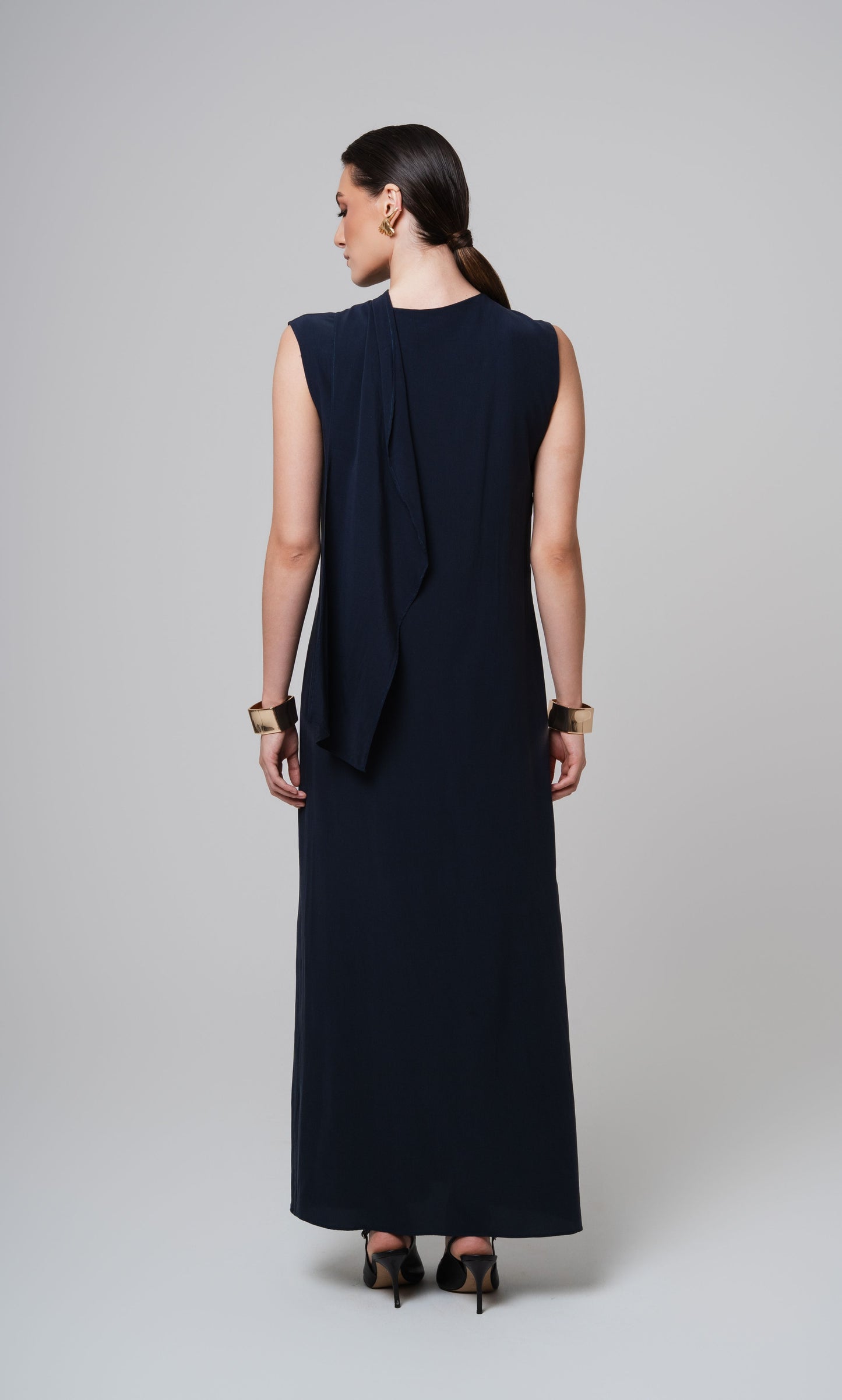 VESTIDO ECHARPE SEDA