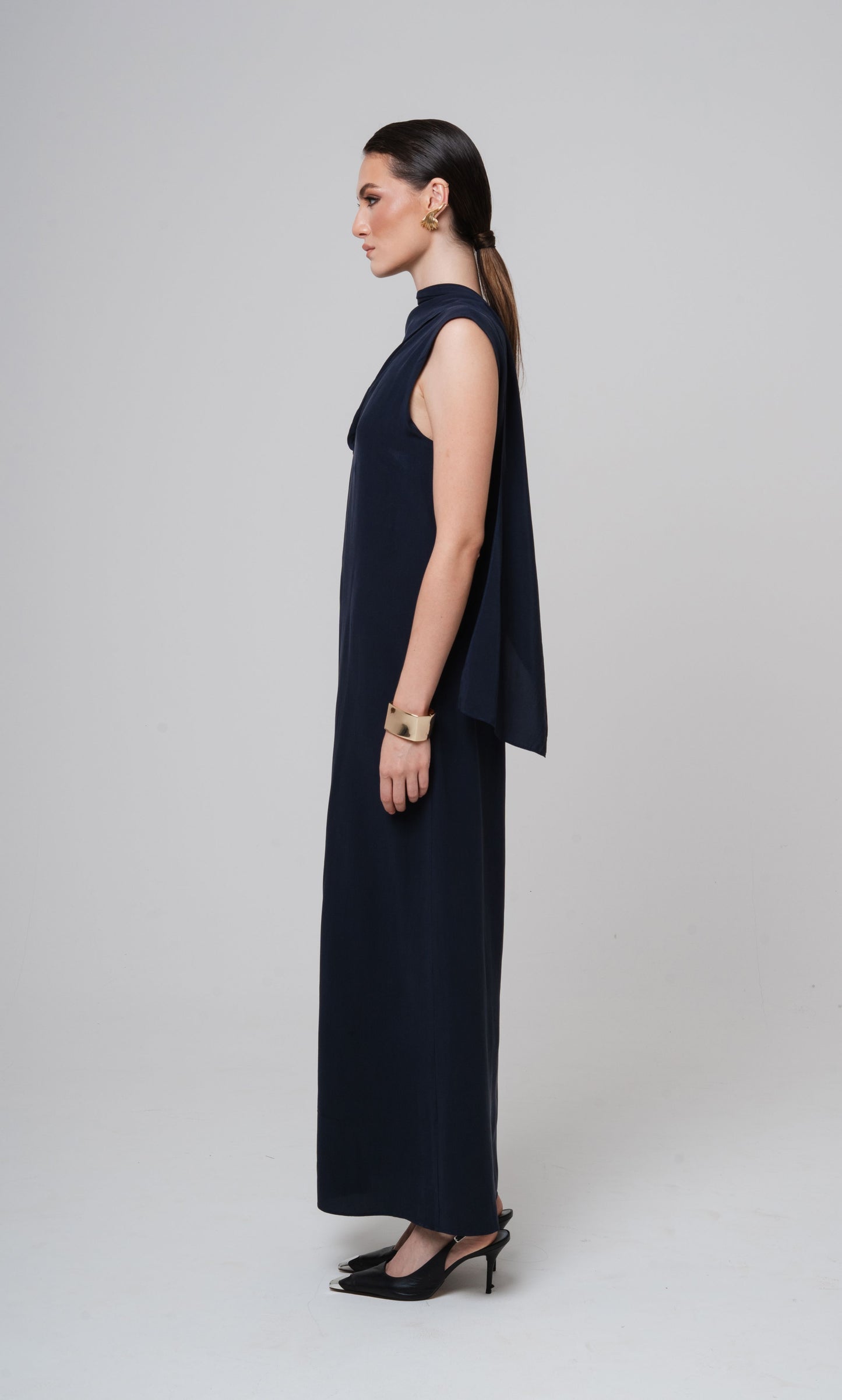 VESTIDO ECHARPE SEDA