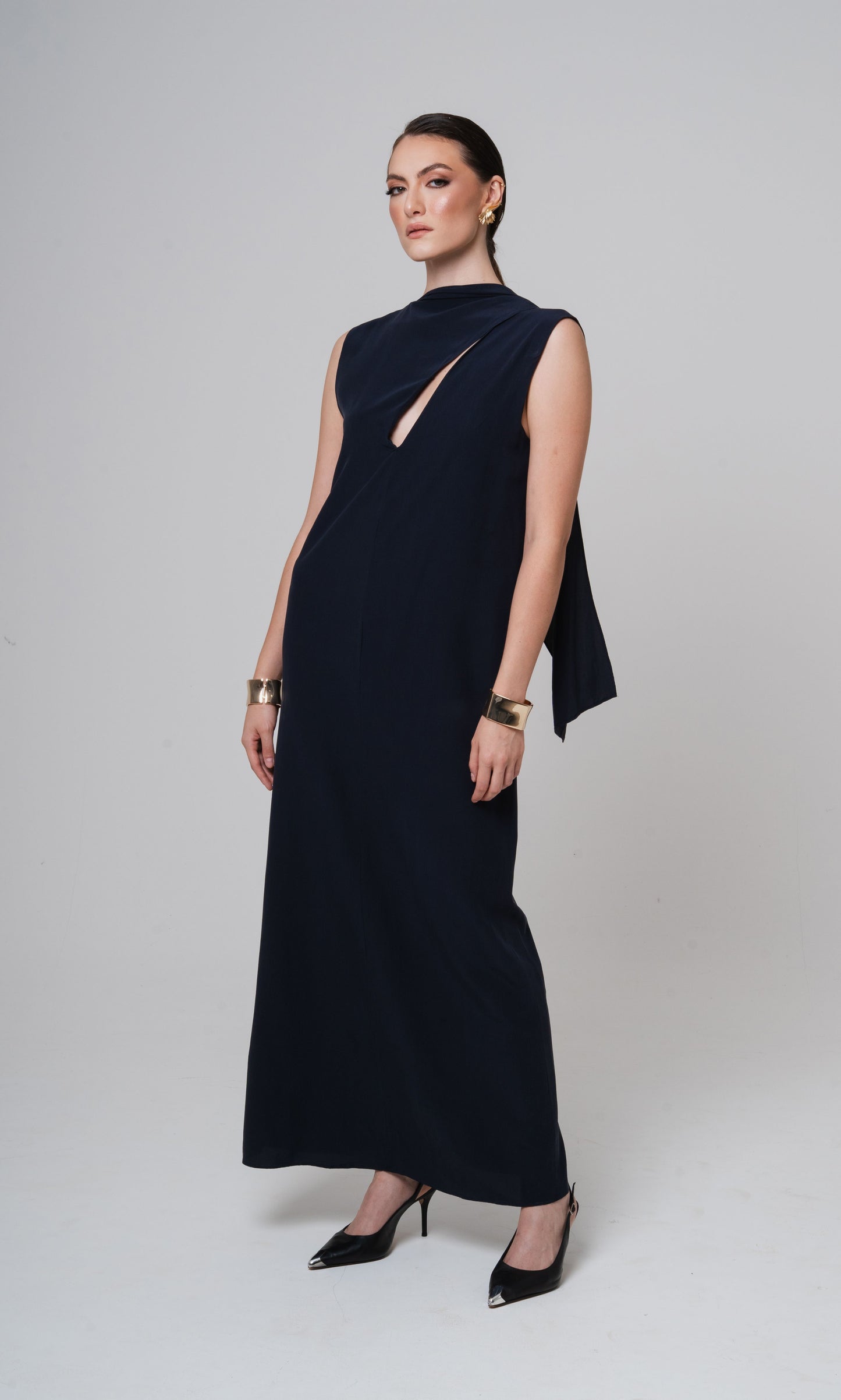 VESTIDO ECHARPE SEDA