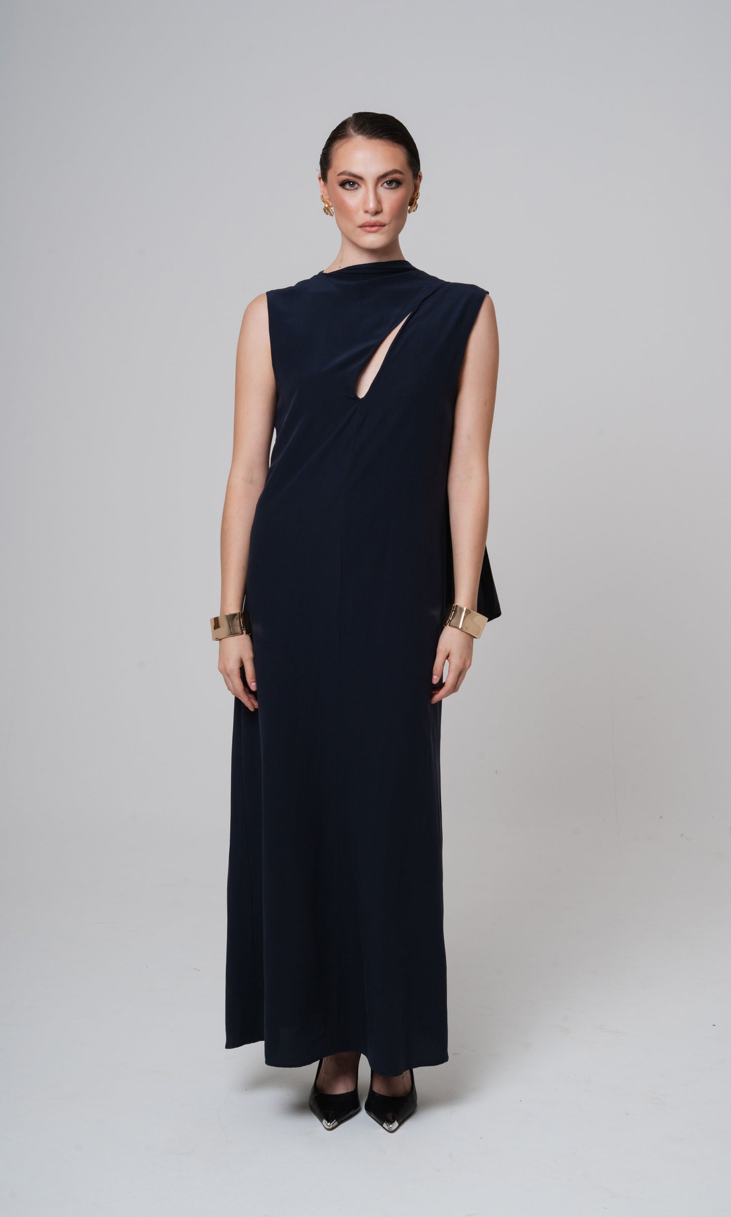 VESTIDO ECHARPE SEDA