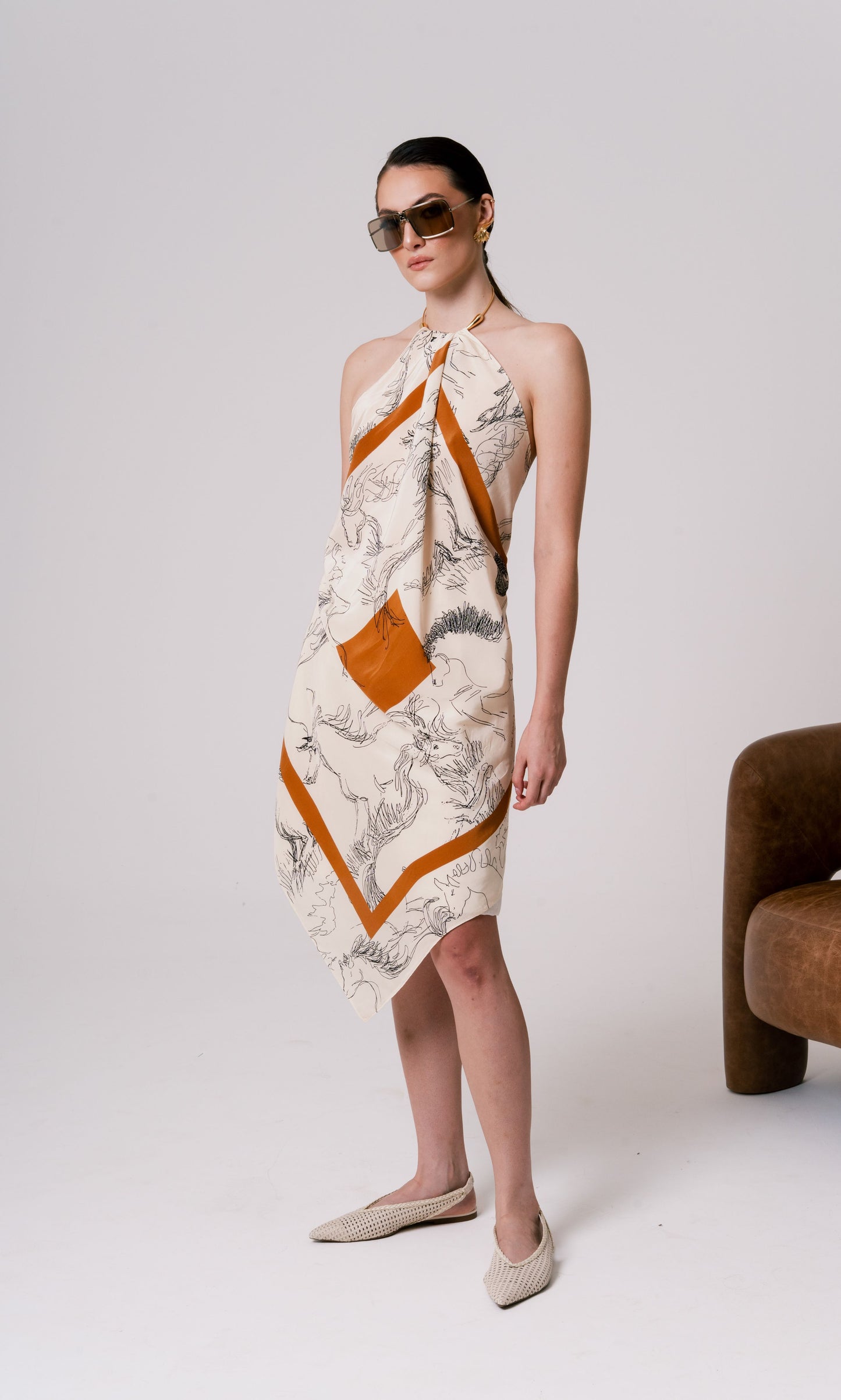 LENÇO CARRÉ SEDA CAVALOS TROPEIROS