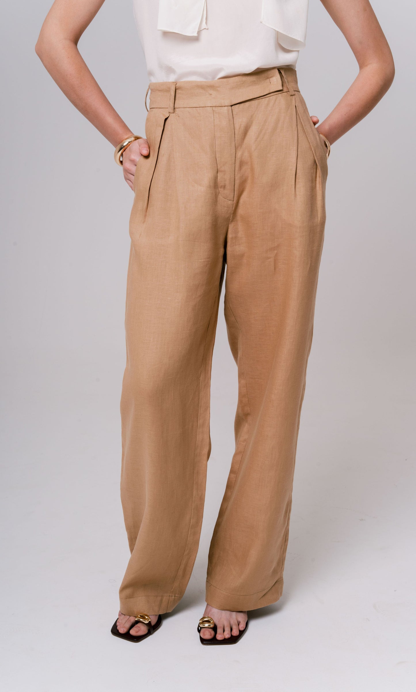 CALÇA WIDE LEG 100% LINHO