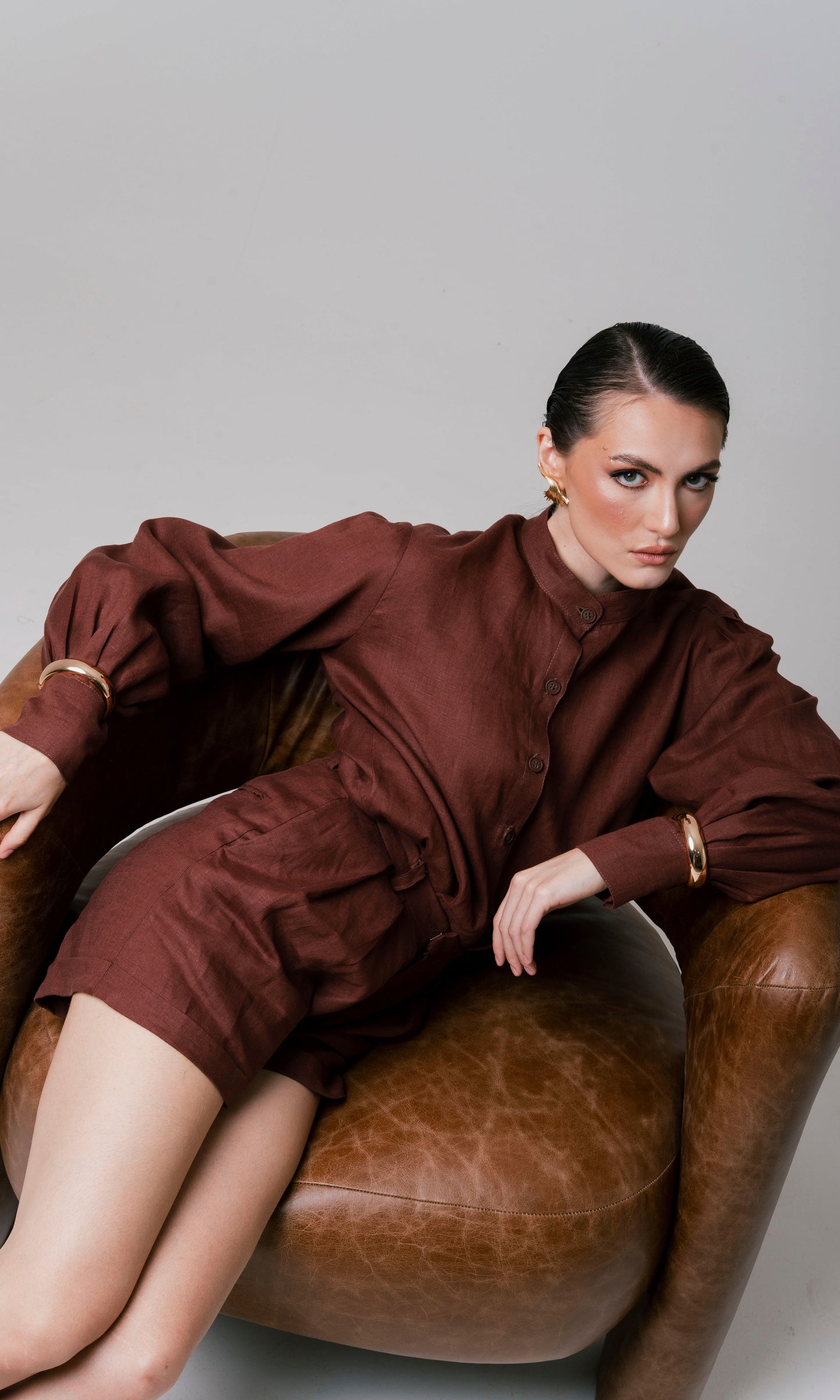 SHORT PREGAS 100% LINHO