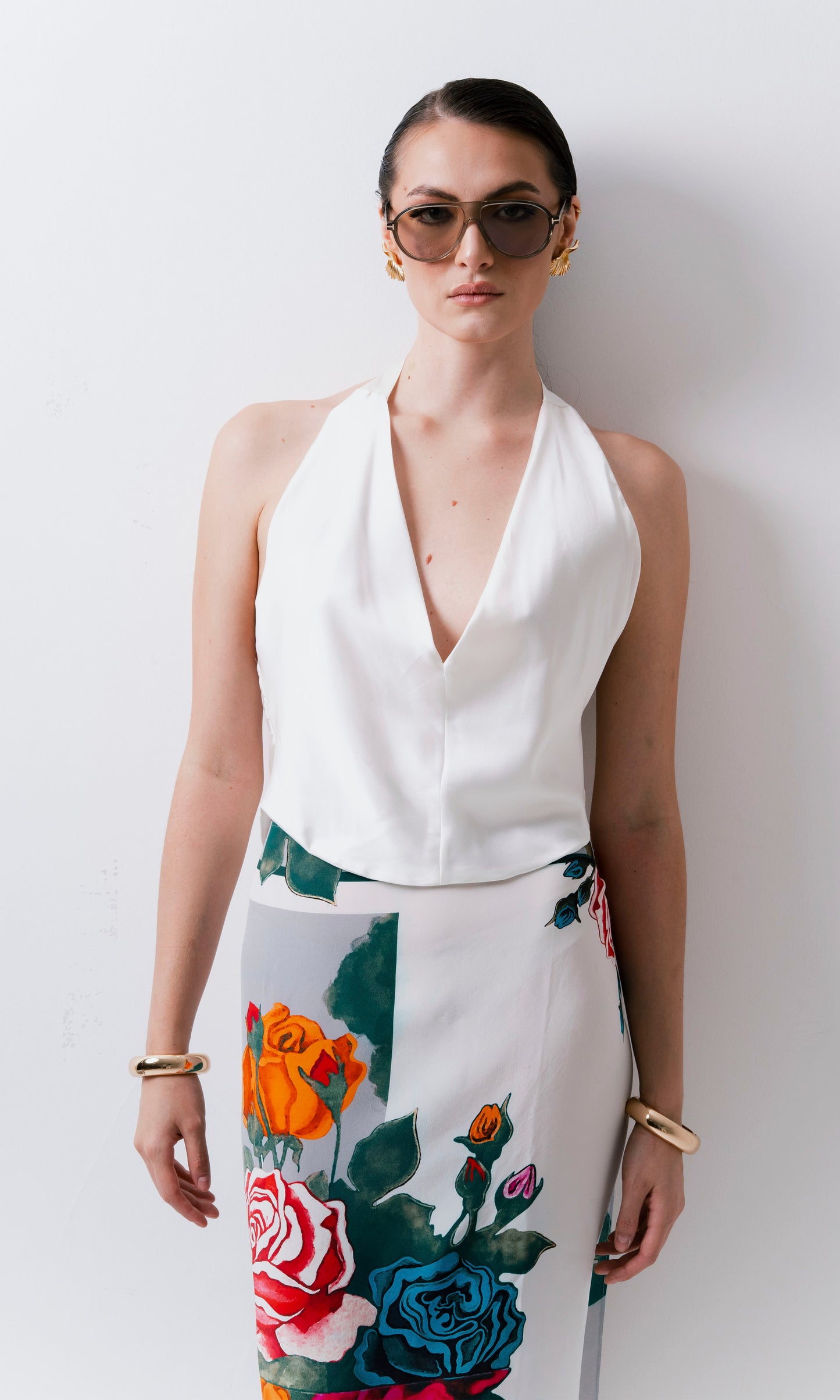 LENÇO SEDA QUATRO ESTAÇÕES BRANCO