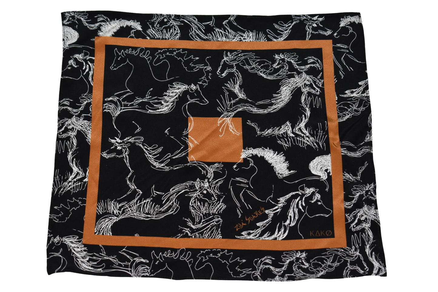 LENÇO PEQUENO SEDA CAVALOS TROPEIROS