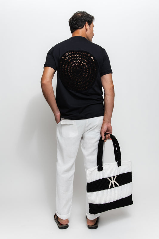 T-SHIRT CROCHÊ PRETA